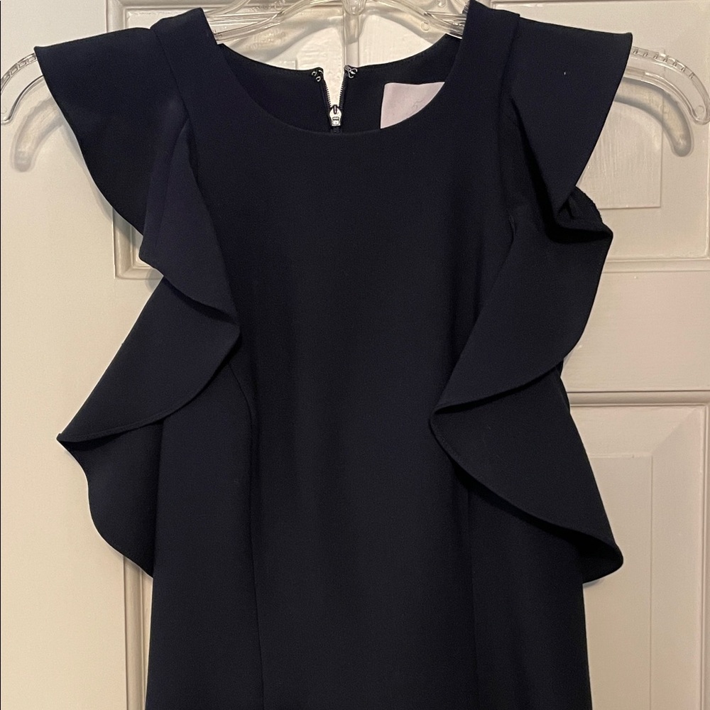 Cinq à Sept Navy Ruffle Dress